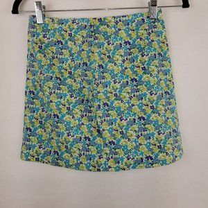 Express Stretch Mini Skirt Size 3/4 Blue/Green/Purple Flowers